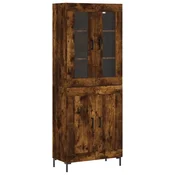Vidaxl Visoka komoda dimljen hrast 69,5x34x180 cm inženirski les