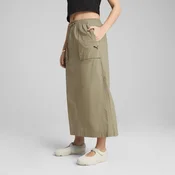 Womens FUTURE.Puma.ARCHIVE Zip-Off Maxi Woven Skirt, Brown, Size S, Women