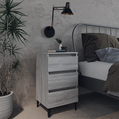Nocni ormaric s metalnim nogama boja sivog hrasta 40x35x69 cm