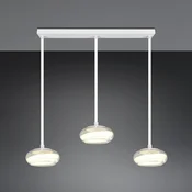 Trio Lighting LED viseča svetilka Tarsia, bela mat, dolžina 91 cm, steklo, 3-svetilna. - Dnevna soba/jedilnica - Sodobni - belo mat