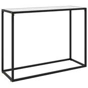 Vidaxl Konzolna mizica bela 100x35x75 cm kaljeno steklo