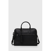 Usnjena torba za prenosnik Polo Ralph Lauren črna barva