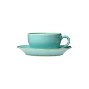 Tea cup cup and saucer, porcelain, Seasons, 207 ml, Turquoise - Porl