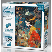 KS Games - Puzzle Ženska v rdečem kimonu - 500 kosov