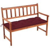 vidaXL Vrtna klop z blazino 120 cm trden akacijev les