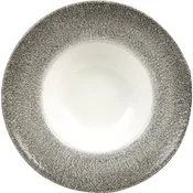 CHURCHILL Raku Quartz Black globok krožnik, rob, o: 240 mm (12 kos)