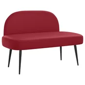 Vidaxl Oblazinjena klop z naslonom vinsko rdeča 110 x 60 x 76 cm