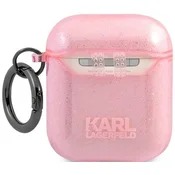 Ovitek Karl Lagerfeld KLA2UKHGP AirPods roza Glitter Karls Head
