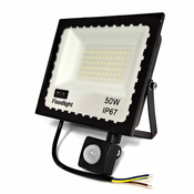 hurtnet LED 50W reflektor črn 6500K IP67 + senzor gibanja