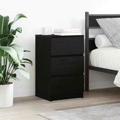 Nocni ormaric s 3 ladice crni 39x35x65 cm