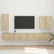 Set zidnog ormarica za TV Zidne 6 pcs Sonoma hrast