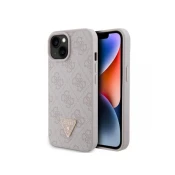 Guess Leather 4G Maska za telefon za iPhone 15, Siva
