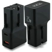 shumee 25W TUMI stenski polnilnik USB-C/USB-A črne barve