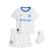 PUMA Olympique de Marseille Home Baby Kit Toddlers, Clothing, White/Royal, 4-6M