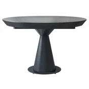 Casa Padrino luxury Art Deco dining table matt black 125-175 x 125 x H. 78 cm - Extendable solid wood kitchen table with round table top - Dining room furniture - Luxury Art Deco furniture