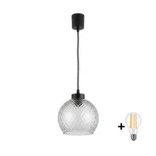 Brilagi - LED luster na sajli R GLASS 1xE27/60W/230V precnik 25 cm crna/zadimljeno siva
