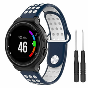 BStrap Garmin Forerunner 235 Silicone Sport pašček, Dark Blue/White