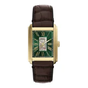 FOSSIL Analogna ura CARRAWAY  rjava / zlata / zelena
