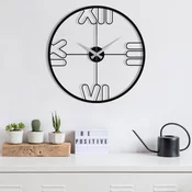 WALLXPERT Dekorativni metalni zidni sat Mali black