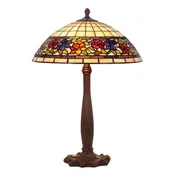 Artistar Namizna svetilka Flora v stilu Tiffany, odprta na dnu, 64 cm - Dnevna soba/jedilnica - rjava, smetanova, pisana - Kamen