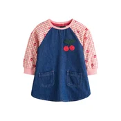 Next Obleka moder denim/temno zelena/roza/rdeča