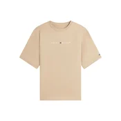 TOMMY HILFIGER Majica mornarska / svetlo rjava / krvavo rdeča / bela