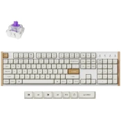 Tipkovnica KEYCHRON K10H-F1 White Wooden RGB 100% Lay BT 2.4GHz Nebula Switch Gateron 2.0 Magnetic Switch