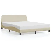 Vidaxl Posteljni okvir Dover krem 160x200 cm blago