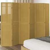 Sobna pregrada s 6 panela smeđa od masivnog drva paulovnije 40 x 160 cm