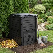 vidaXL Vrtni kompostnik Črna 59,5 x 60 x 81,5 cm 280 l 100% PP