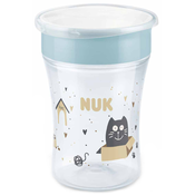 Prijelazna caša NUK - Magic Cup, 8 m+, 230 ml, Cat & Dog, siva