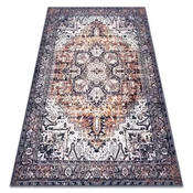 eoshop Preproga ANTIKA ancret sončni zahod, sodoben ornament, pralna - temno modra/oranžna ( - Velikost: 80x150 cm)