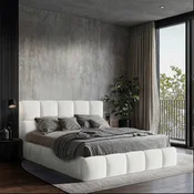 MID.YOU OBLAZINJENA POSTELJA 180 cm  x 200 cm , les, tekstil, leseni material naravne barve