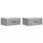 vidaXL Stenski nočni omarici 2 pcs Betonsko siva 49 x 34,5 x 20 cm
