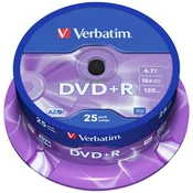 1 to 3 VERBATIM DVD-R 4.7GB 16X AZO 25 KOSOV ZA PODATKE IN FOTOGRAFIJE S SNEMANJEM