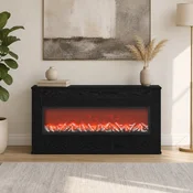 vidaXL Električni kamin Črni hrast 114 x 18 x 58,5 cm Inženirski les