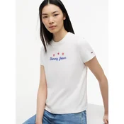 Tommy Jeans Majica DW0DW23481 Bela Regular Fit
