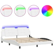 Vidaxl Posteljni okvir z LED brez vzmetnice Zadar bel 180x200 cm