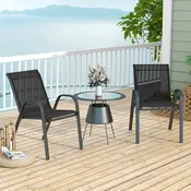 Costway Set 4 zložljivih vrtnih stolov 56x70x84 cm črni