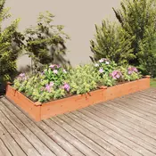 Povišena vrtna gredica s oblogom smeda 240x120x25 cm jelovina