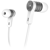 HAMA "Intense" slušalke, In-Ear, mikrofon, ploščati tračni kabel, bele barve
