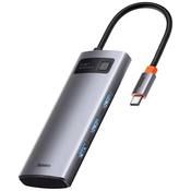 Adapter 5in1 Baseus Hub USB-C to 3x USB 3.0 + HDMI + USB-C PD (6932172602628)