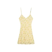 Bershka Poletna obleka  rumena / svetlo rumena / pastelno zelena