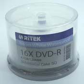 TRAXDATA TRAXDATA RITEK DVD-R 4,7 GB 16X TISKALNI SIJAJNI ČRNILO/TERMIČNO VODOODPORNI TORTA*50 907EXWPDMRTK1