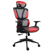 Bit Force ROYAL LM-2D uredska stolica, PU koža, 2D naslon za ruke, nosivost 140kg, crno/crvena