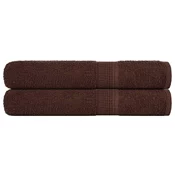 shumee vidaXL Brisače za savno 2 kos rjava 80x200 cm 360 g/m2 100% bombaž