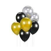 Godan Šopek iz balonov - črna , zlata , srebrna 7 kos