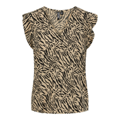 PIECES Bluza NYA  temno bež / črna