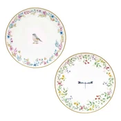 Set of 2 plates, porcelain, with embossed pattern, 16 cm, Fancy Garde