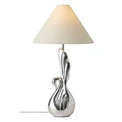 Bela/v srebrni barvi iz poliresina namizna svetilka (višina 53 cm) Swan – Ellos Home